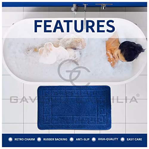 Gaveno Cavailia 2 Piece Greek Bath Set in Royal Blue, W/D/H: 75 x 50 x 2 cm – 5
