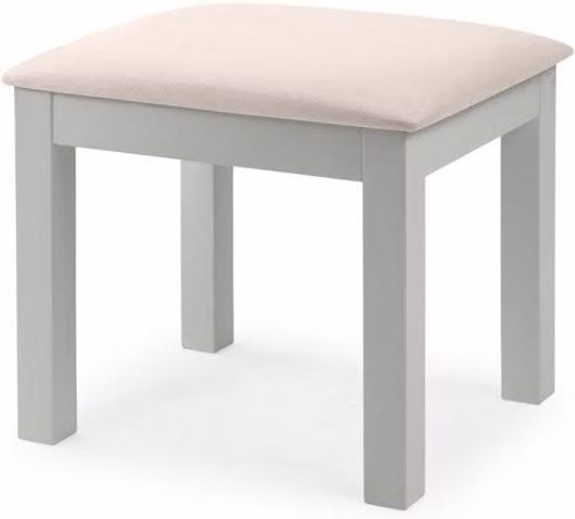 Ashfield Premier Dove Grey Upholstered Dressing Stool in Mid Grey