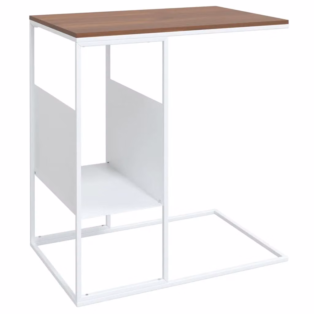 Berkfield Home White Modern Side Table in Engineered Wood W/D/H: 55 x 36 x 59.5 cm – 2