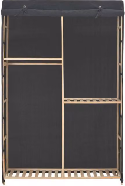 Berkfield Home 3-Tier Grey Fabric Wardrobe with Roll Shutter, W/D/H: 110 x 40 x 170 cm – 1