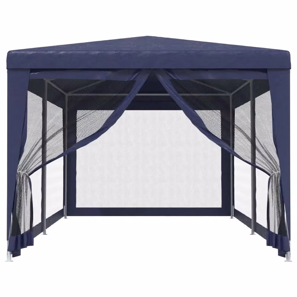 Berkfield Home Party Tent with 6 Mesh Sidewalls, Blue, W: 6 m, D: 3 m, H: 3 m – 3