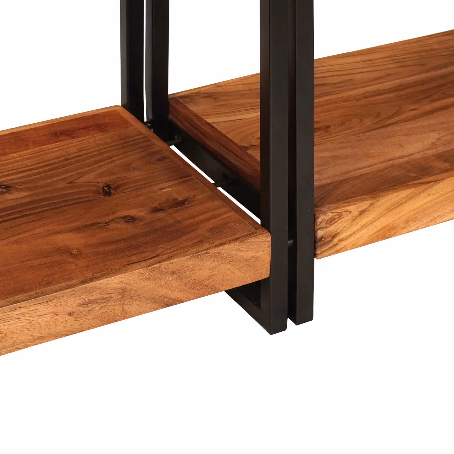 Berkfield Home Set of 2 Rustic Brown Solid Acacia Wood Console Tables, W: 160 cm, D: 33 cm, H: 75 cm – 5