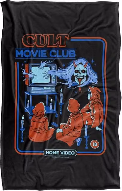 Steven Rhodes Cult Movie Club Silky Touch Super Soft Fleece Throw Blanket, Multicolour, W: 152 cm, D: 127 cm