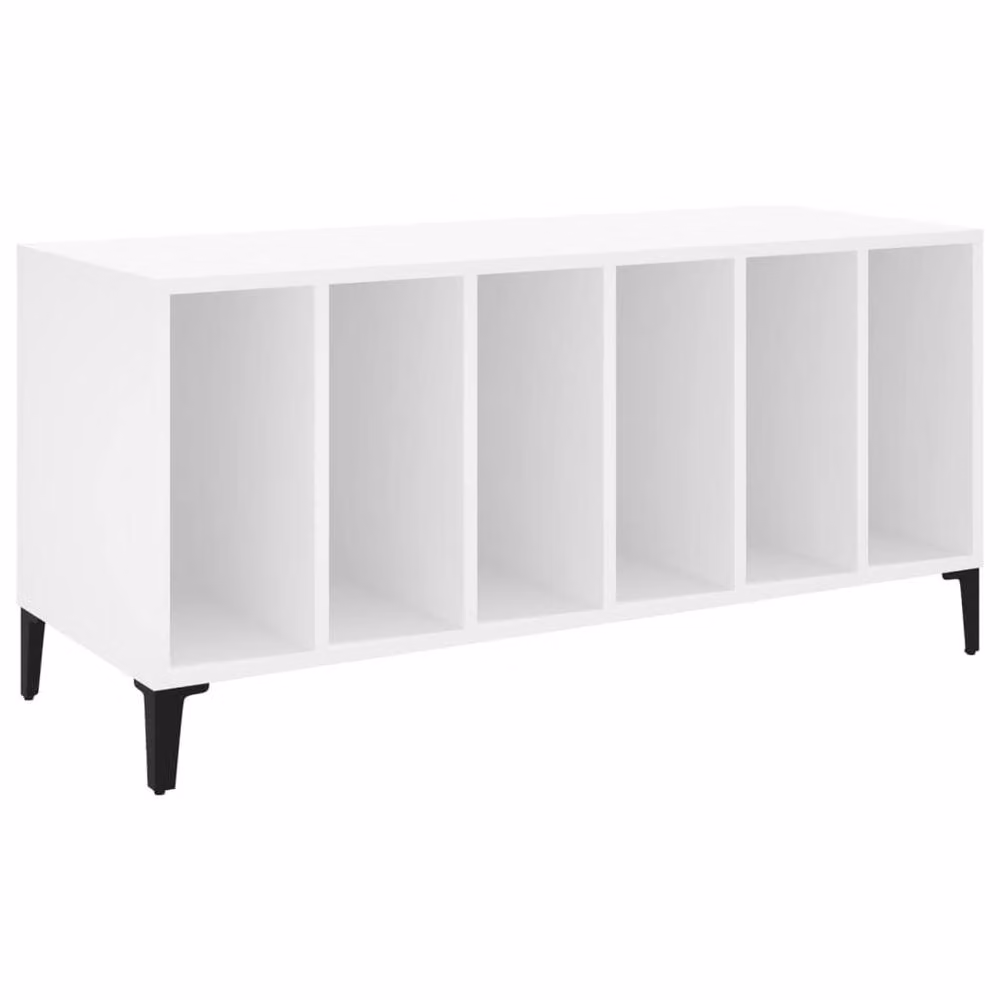 Berkfield Home Record Cabinet in White, W/D/H: 100 x 38 x 48 cm – 2