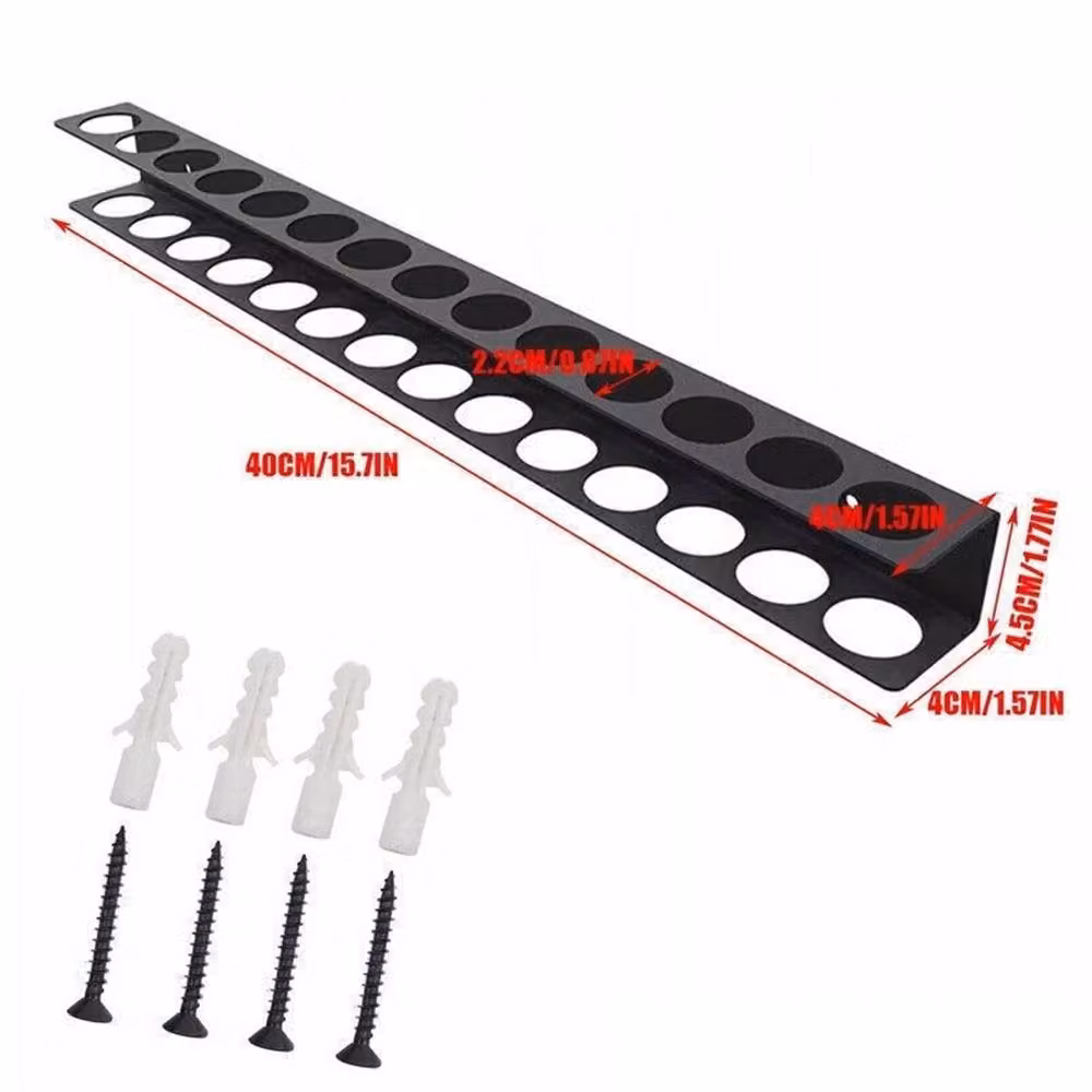 Nordara 2-Pack Wall Mounted Steel Tool Organizer Rack and Screwdriver Plier Holder in Black – 2