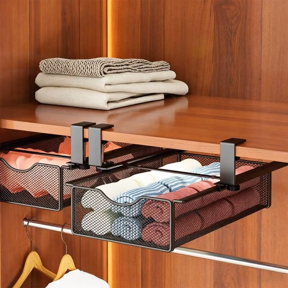 KORVIXA Black Under Desk Study Table Drawer Tray, W: 50 cm – 4