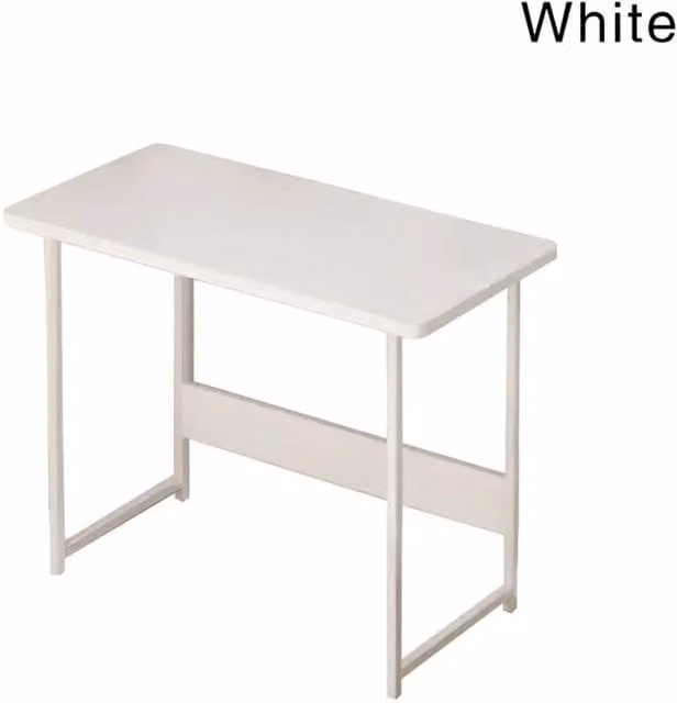 Nordara White Modern Home Office Computer Desk with Shelf
