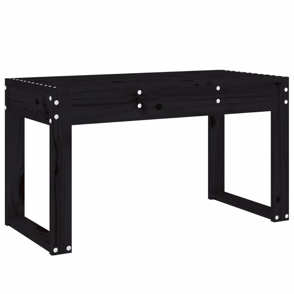 Berkfield Home Beautiful Garden Bench in Black Solid Pine Wood, W/D/H: 80 x 38 x 45 cm – 3