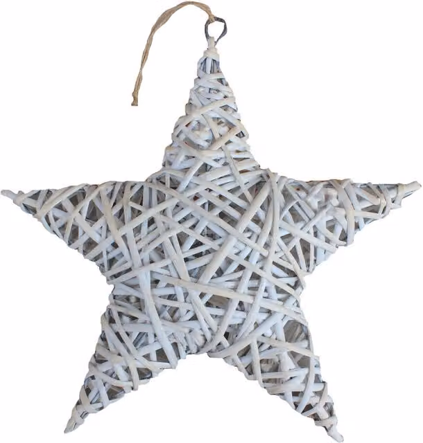 Red Wicker Star Christmas Hamper with White Wash Finish