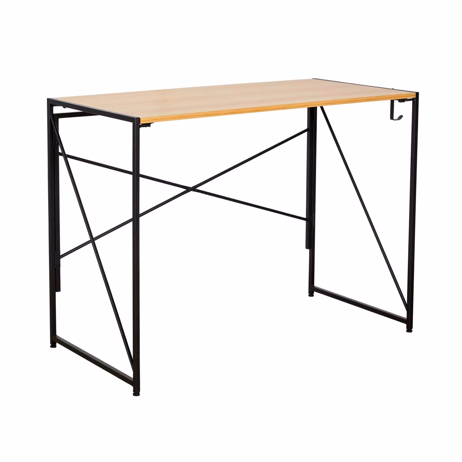 Home Source Folding Compact Computer Desk in Light Oak – 3
