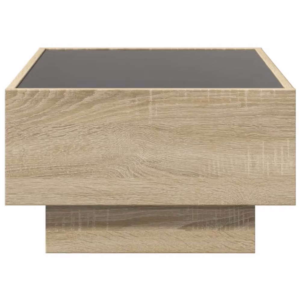Berkfield Home Decorative LED Coffee Table in Sonoma Oak and Beige, W: 70 cm, D: 50 cm, H: 30 cm – 3