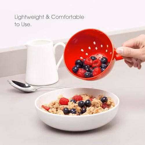 Zeal Melamine Berry Colander with Handles, Red, 10 cm – 3