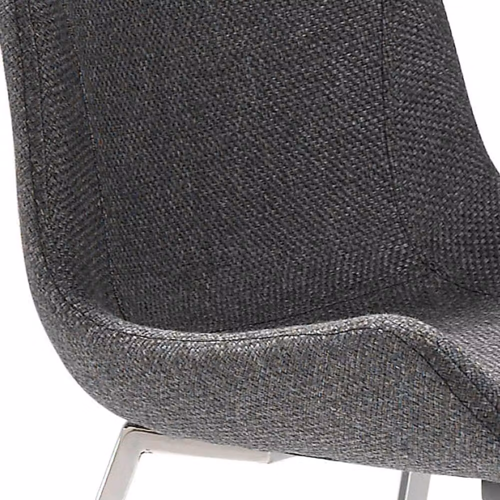 Angel Cerda Modern Grey Fabric Upholstered Dining Chair with Metal Cantilever Base – 3