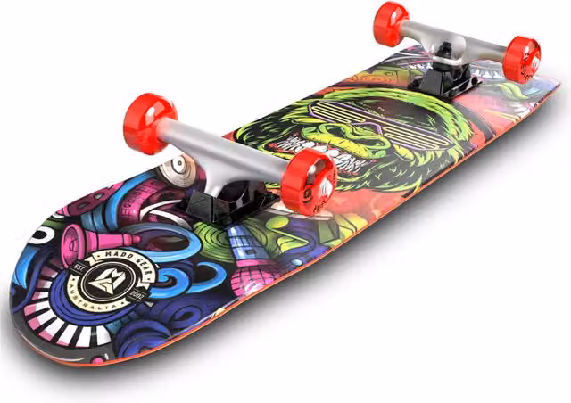 Madd Gear Junior Pro Skateboard in Green and Multicolour