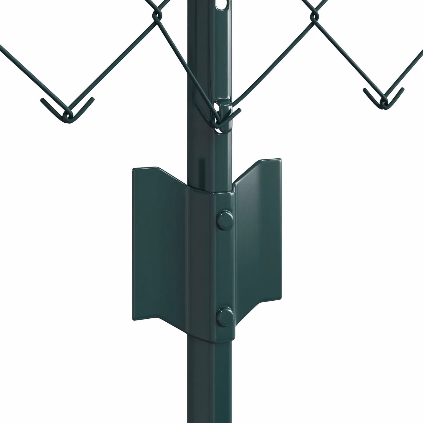 Berkfield Home Green Galvanised Steel Chain Link Fence with 10 U-Profile In-Ground Posts, W: 10 m, H: 0.8 m – 3