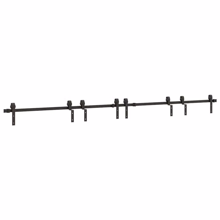 Berkfield Home Sliding Door Hardware Kit in Black Steel