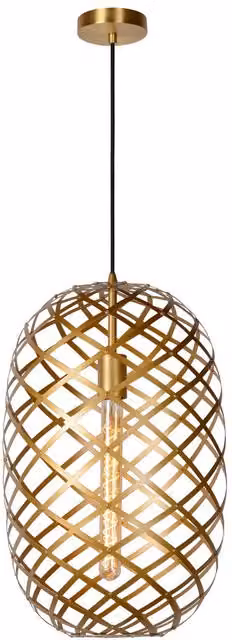 Lucide Wolfram Modern Sphere Pendant Light in Gold and Black, Diameter: 32 cm
