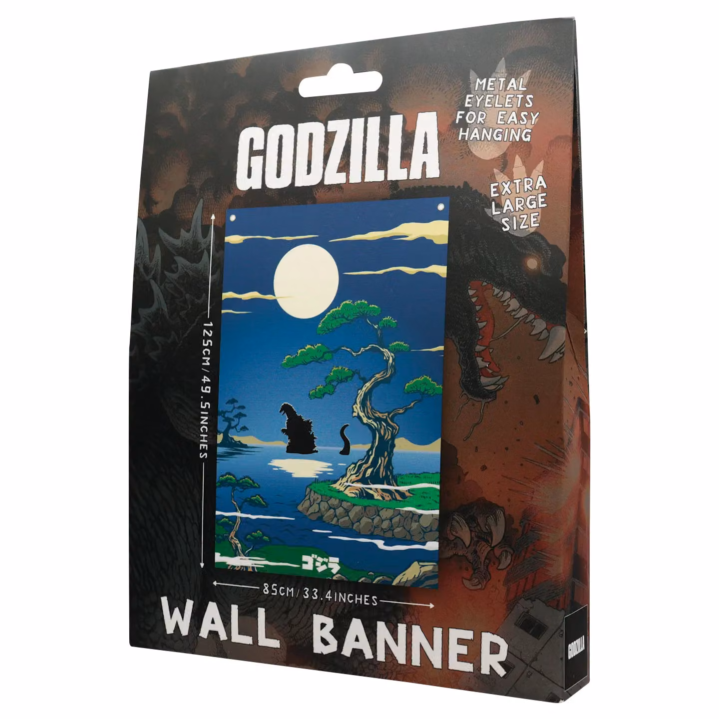 FaNaTtik Godzilla Decorative Wall Banner, Multicolour, W: 125 cm, H: 85 cm – 2