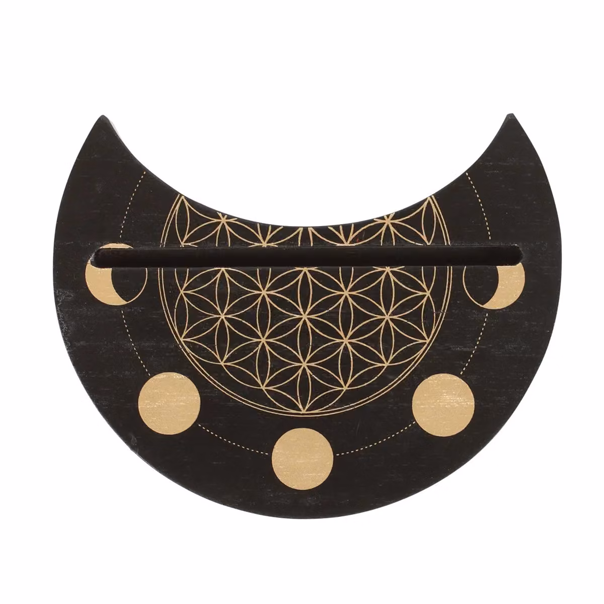 Something Different Flower Of Life Crescent Moon Tarot Card Stand in Black – 2