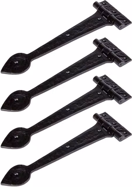 Hammer and Tongs Traditional T-Hinge in Matt Black Iron, Pack of 4