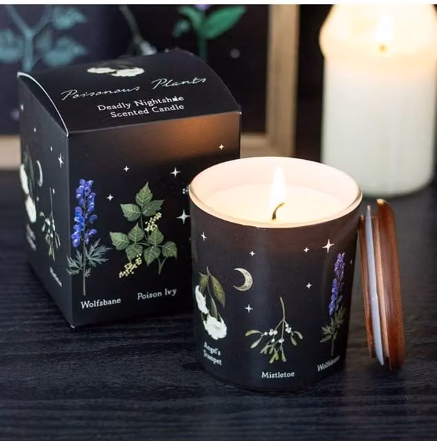 KDMD Deadly Nightshade Scented Candle in Black with Floral Fragrance