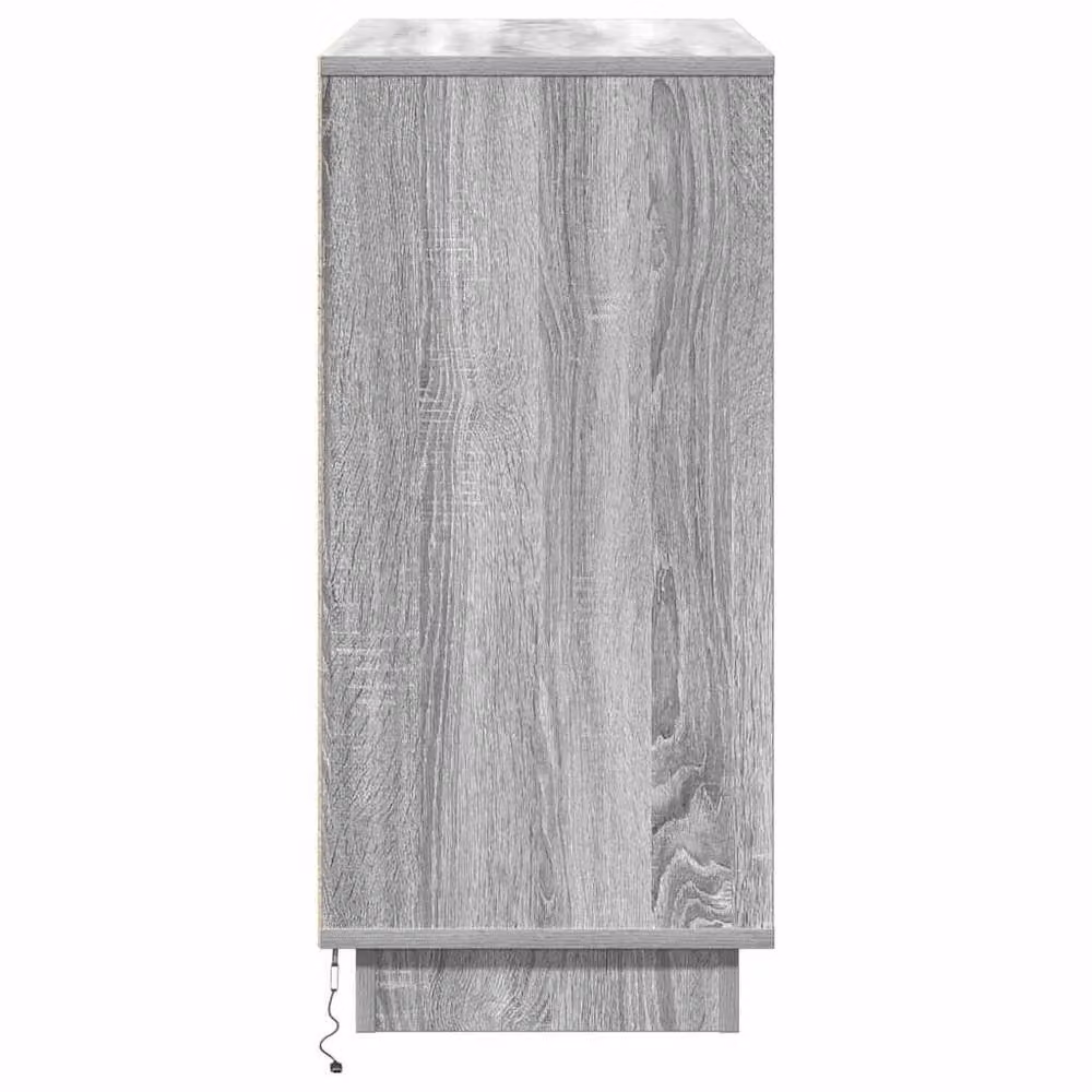 Berkfield Home Modern Grey Sonoma Sideboard with Integrated LED Lighting, W: 75 cm, D: 34.5 cm, H: 71 cm – 3