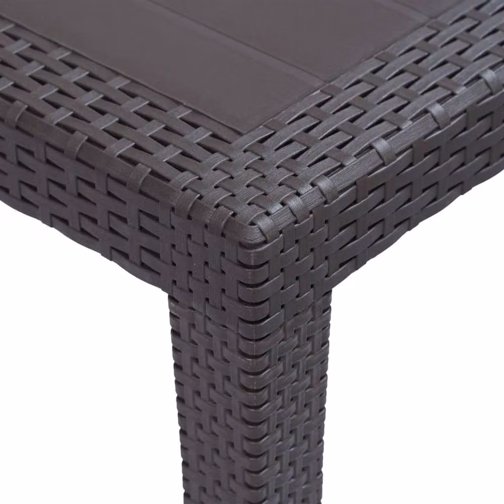 Berkfield Home Brown Plastic Rattan Look Garden Table, W/D/H: 79 x 79 x 72 cm – 3