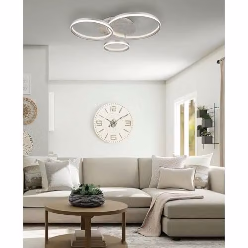 Netlighting Mary Modern LED Ceiling Light in Silver with Remote Control and Timer, W/D/H: 85.5 x 68.5 x 16.7 cm – 2