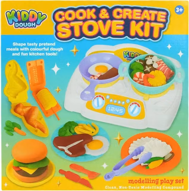 Kiddy Cook and Create Stove Modelling Playset with Multicolour Modelling Clay