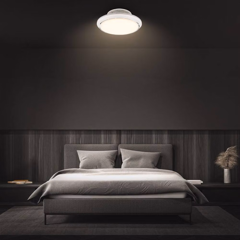 Briloner White LED Ceiling Light with Fan, CCT Dimmable and Remote Control – 7