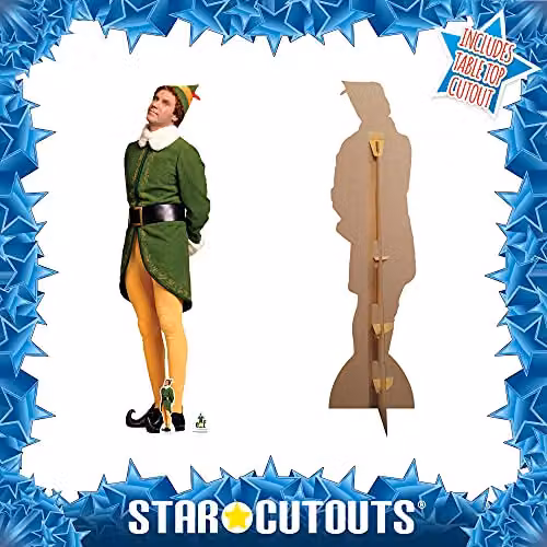 Star Cutouts SC1696 Buddy Elf Waiting For Christmas Lifesize Cardboard Cutout Multicolour Festive Party Decoration – 5