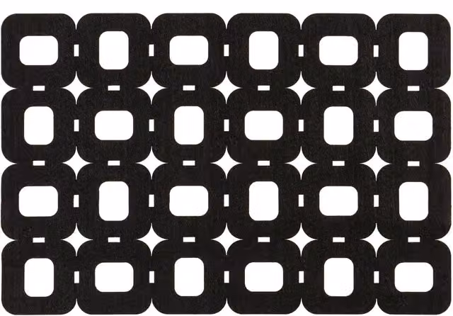 Orsina Set of 2 Black Felt Block Design Rectangular Placemats – 2
