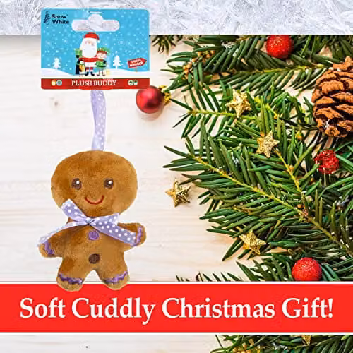 VFM Gingerbread Mini Plush Hanging Christmas Animal Decorations, Pack of 4, Multi-Colour – 3