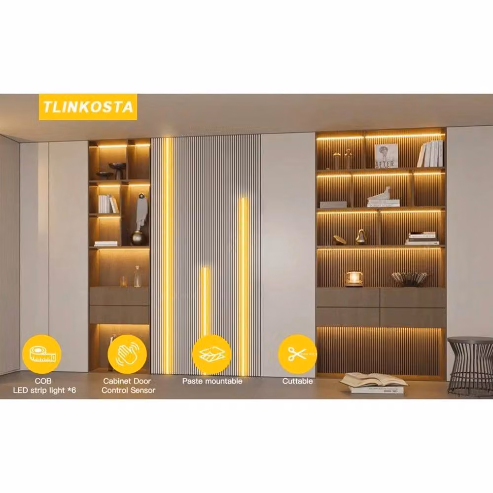 FLAVORA Warm White COB LED Strip Under Cabinet Display Light, 2m, White – 2