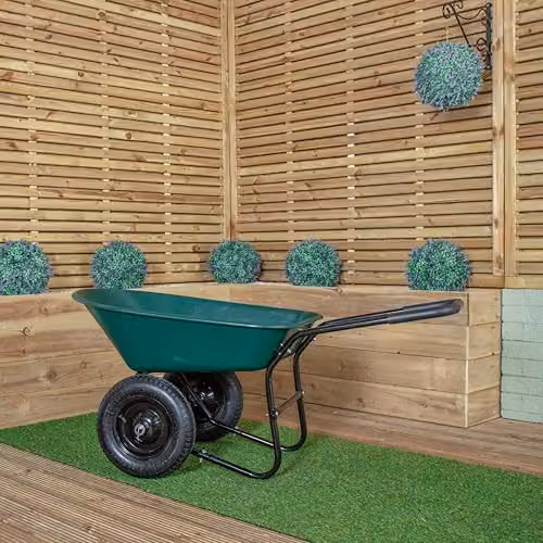 Samuel ALEXANDER 85L Heavy Duty Garden Trolley with Pneumatic Tyres in Green and Black – 2