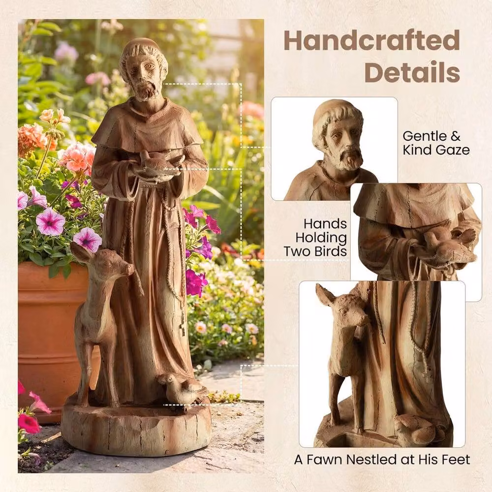 SPETLEK Patron of Animals Religious Brown Garden Decoration – 5