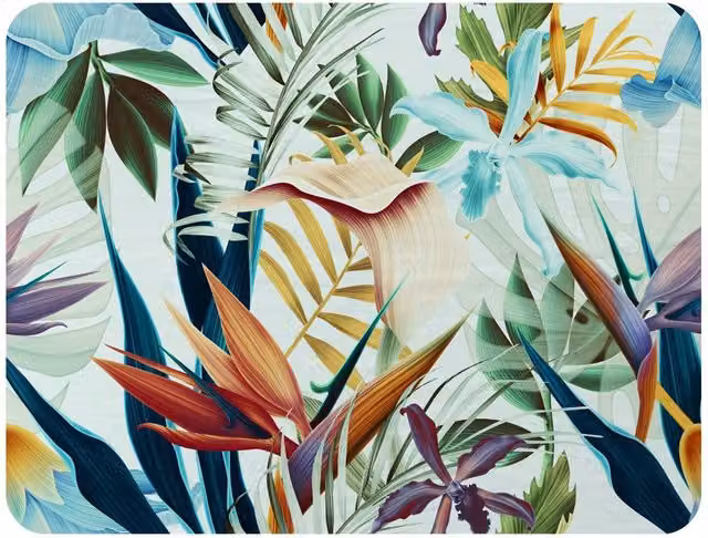 Benjamin Tate Design Tropical Plants Floral Fleece Blanket in Green, Beige and Multicolour, W/D/H: 120 x 150 cm – 2