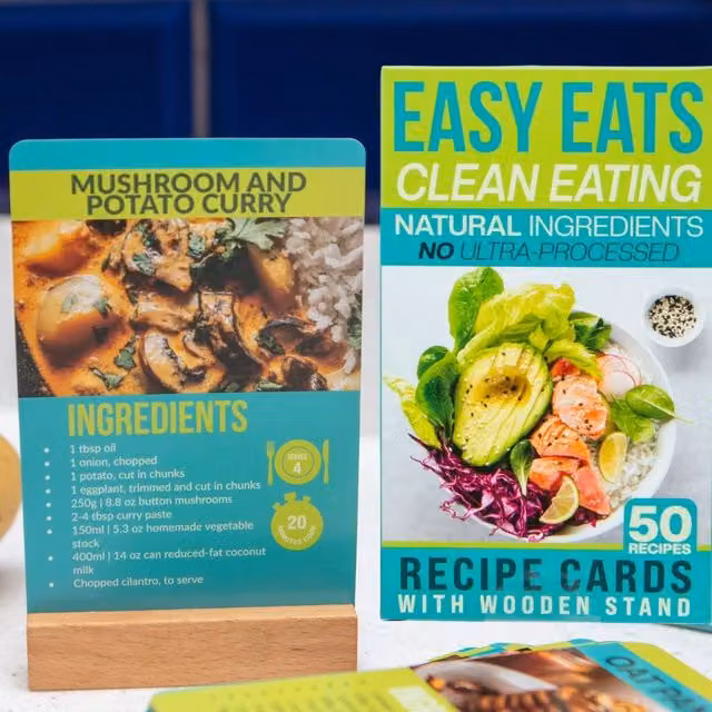 Boxer Gifts Clean Eating Easy Eats Recipe Cards, Multicolour