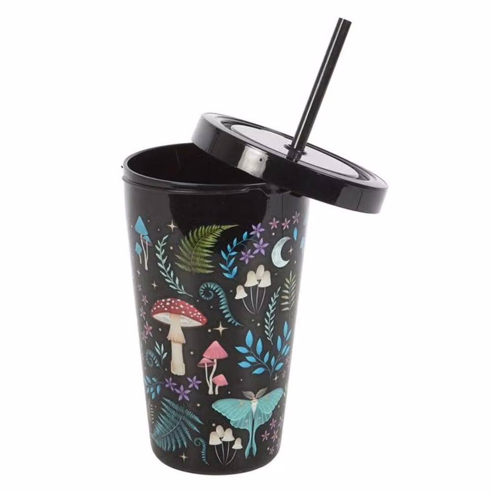 Uniqueful Multicolour and Black Plastic Tumbler with Straw, 500 ml – 2