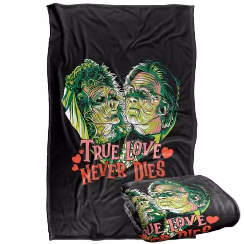 LOGOVISION Beetlejuice Valentine True Love Never Dies Super Soft Fleece Throw Blanket, Multicolour, W/D/H: 91 x 147 cm – 1