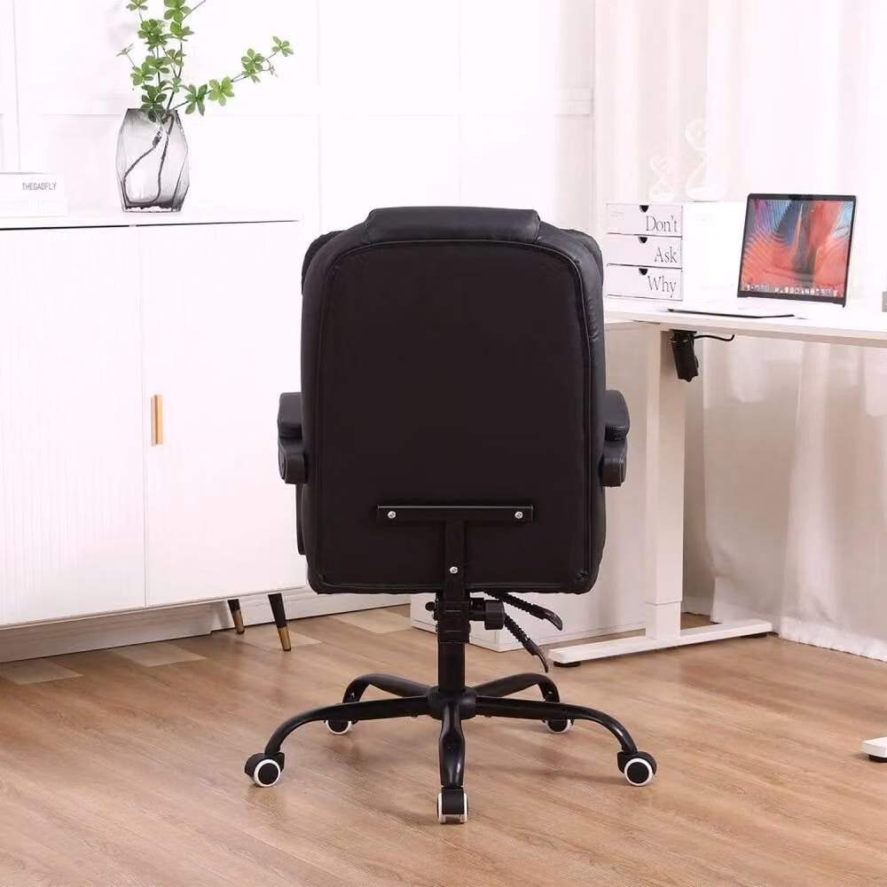 KORVIXA Black Executive Office Chair with Swivel Recliner and Armrests – 3