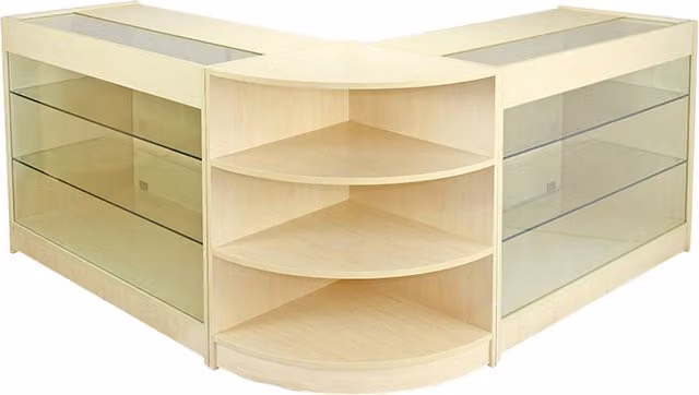 Monstershop Pulsar Maple Shop Counter and Retail Display Set F1 in Brown and Beige