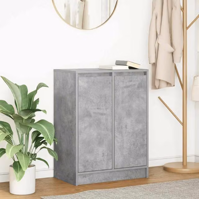 Berkfield Home Sideboard in Concrete Grey, W/D/H: 57 x 34 x 76 cm – 1