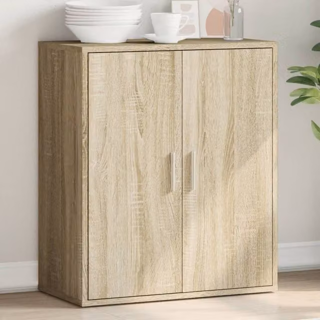 Berkfield Home Sonoma Oak Sideboard in Brown, W/D/H: 79 x 38 x 80 cm – 1