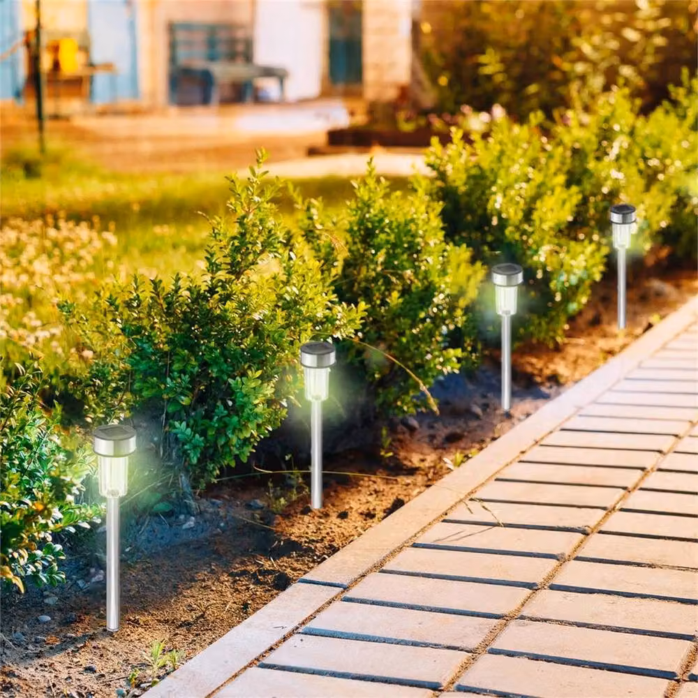 Nordara 10 Pack Solar Garden Pathway Stake Lights in Silver – 3