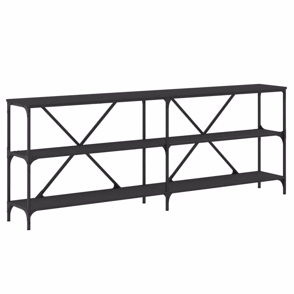 Berkfield Home Industrial Console Table in Black, W/D/H: 200 x 30 x 75 cm – 2