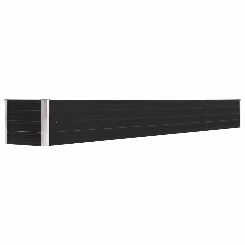 Berkfield Home Garden Galvanised Steel Raised Bed in Anthracite Black, W/D/H: 320 x 40 x 45 cm – 2