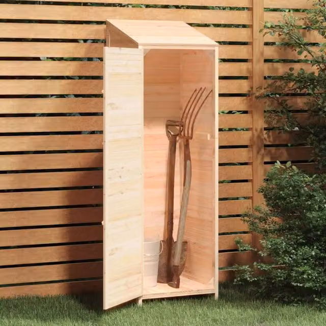 Berkfield Home Rustic Wood Garden Bin Store Tall Cabinet in Sand, W/D/H: 55 x 52 x 174.5 cm – 1