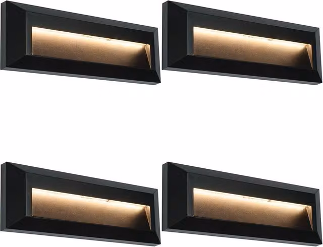 Loops 4 Pack Outdoor Pathway Guide Lights in Black with Warm White LED and IP65 Waterproof Rating – 1