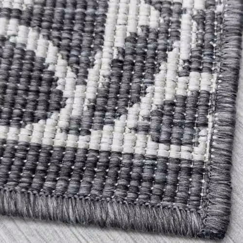 runrug Reversible Indoor/Outdoor Hallway Runner Rug, Grey, W: 60 cm, L: 210 cm, Thickness: 2 mm – 2